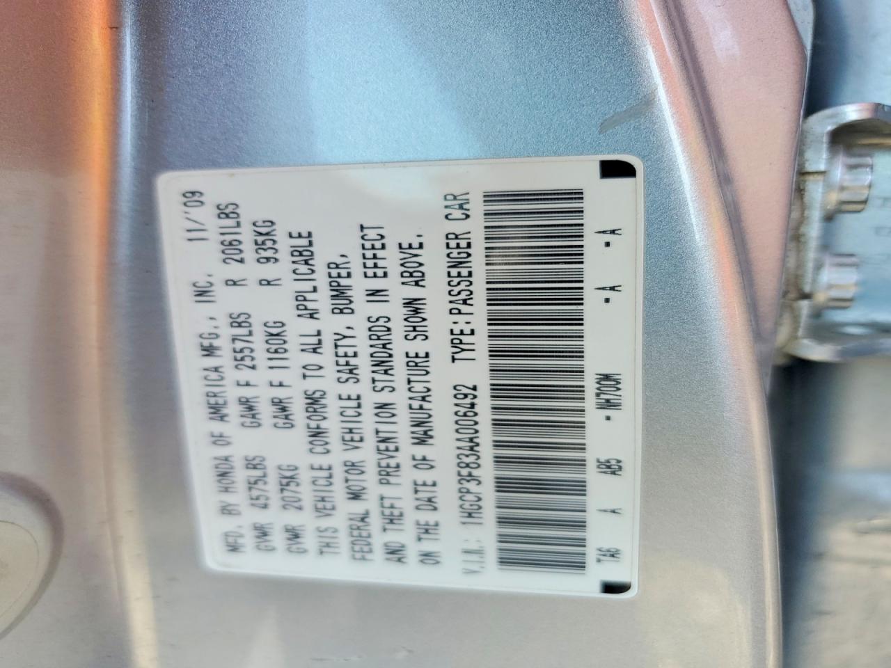 2010 HONDA ACCORD