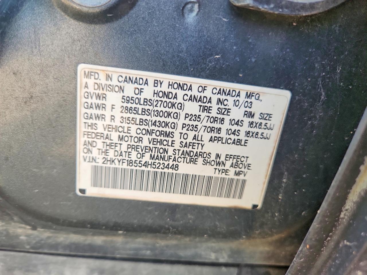 2004 HONDA PILOT