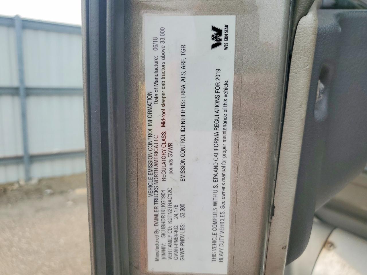 2019 WESTERN STAR/AUTO CAR ALL OTHER