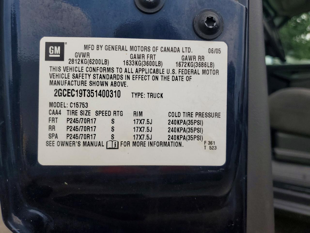 2005 CHEVROLET SILVERADO