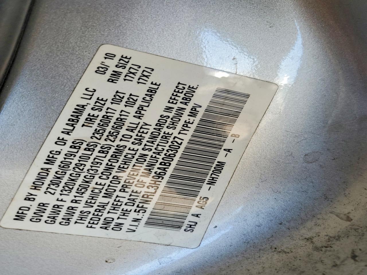 2010 HONDA ODYSSEY