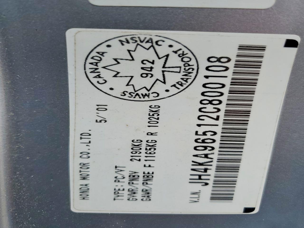 2002 ACURA RL