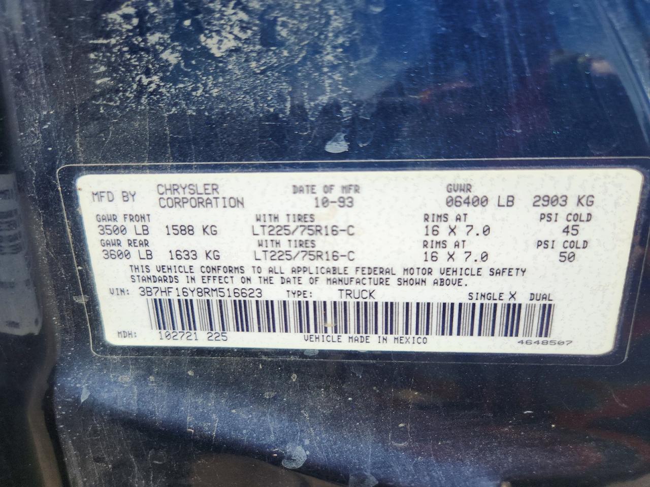 1994 DODGE RAM 1500