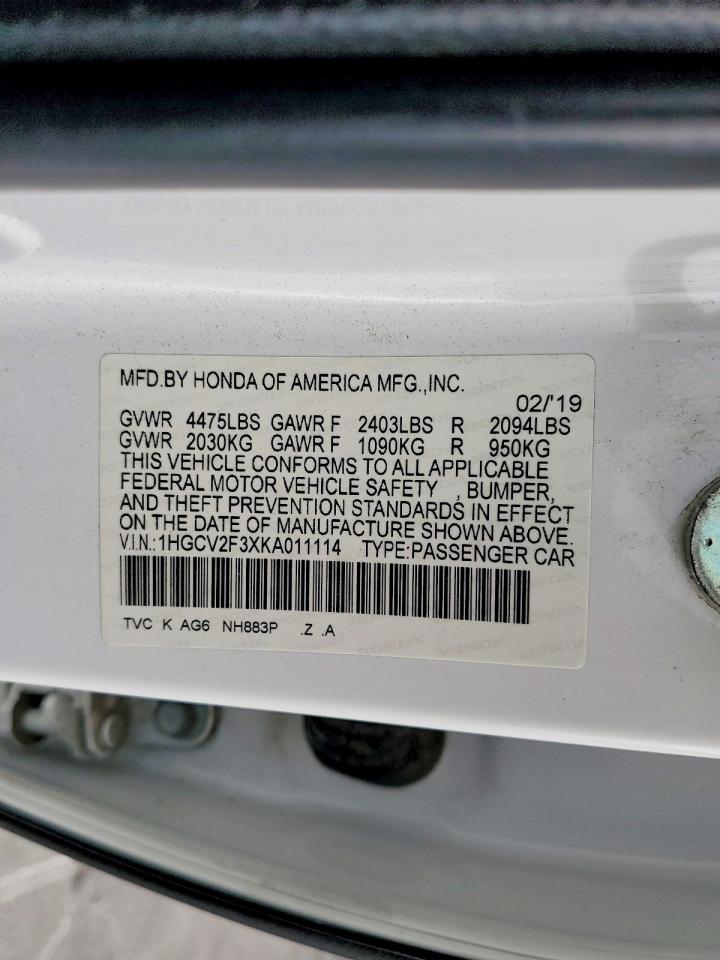 2019 HONDA ACCORD