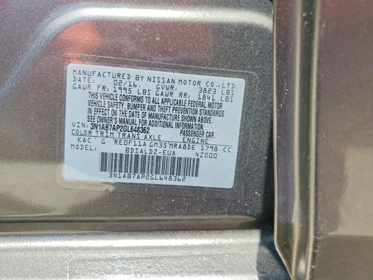 2016 NISSAN SENTRA