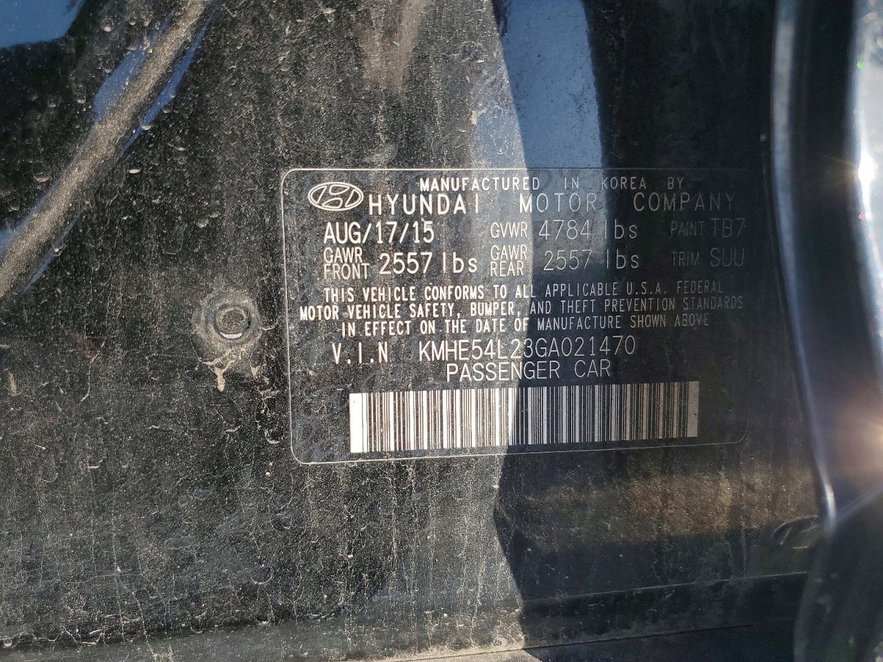 2016 HYUNDAI SONATA