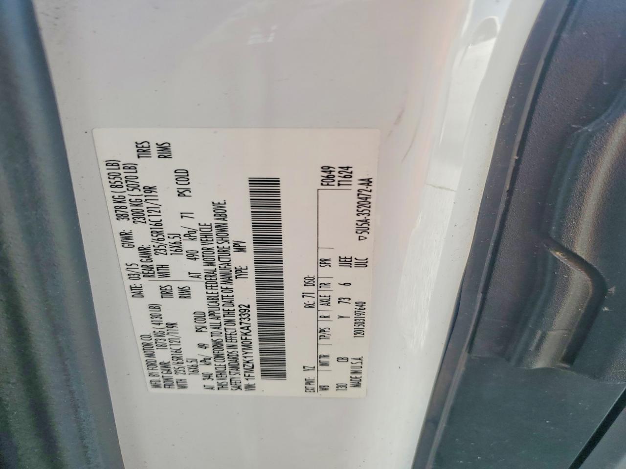2015 FORD TRANSIT