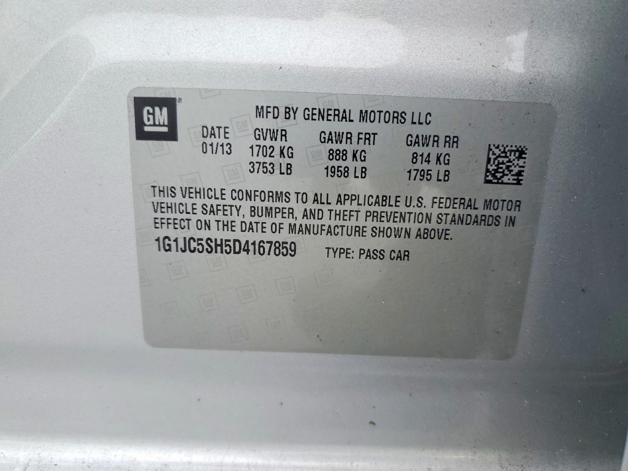 2013 CHEVROLET SONIC