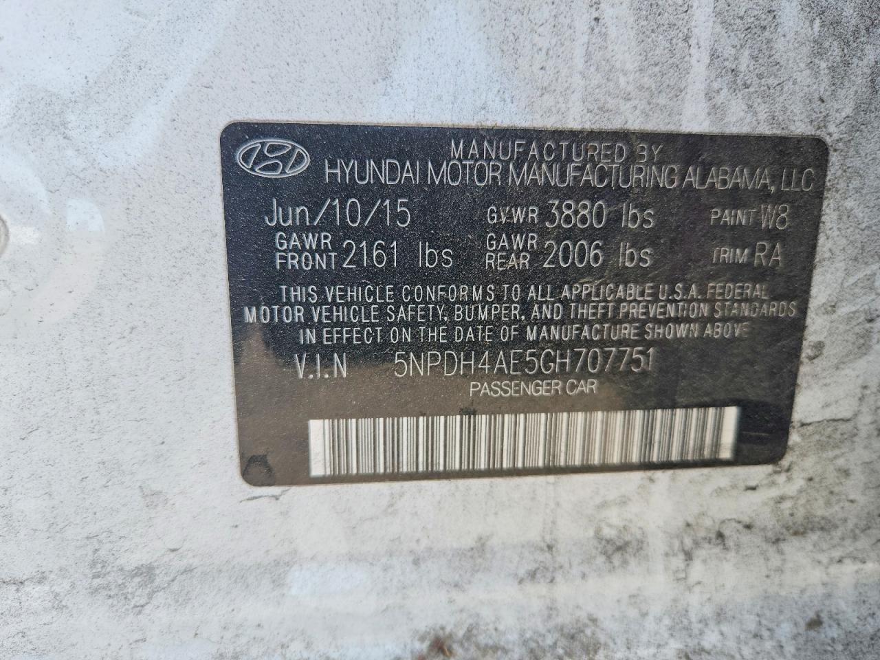 2016 HYUNDAI ELANTRA