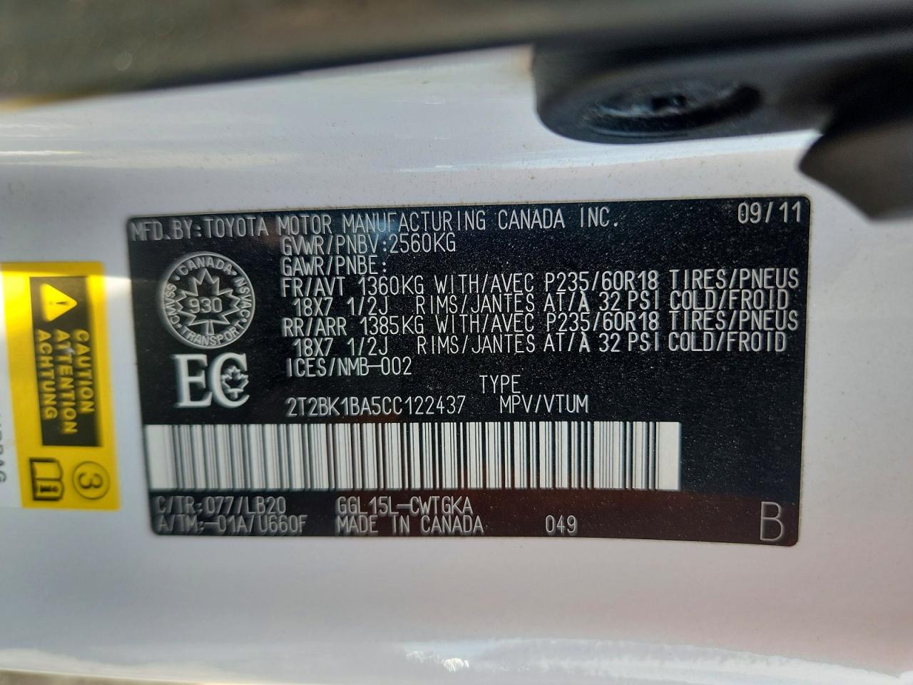 2012 LEXUS RX350