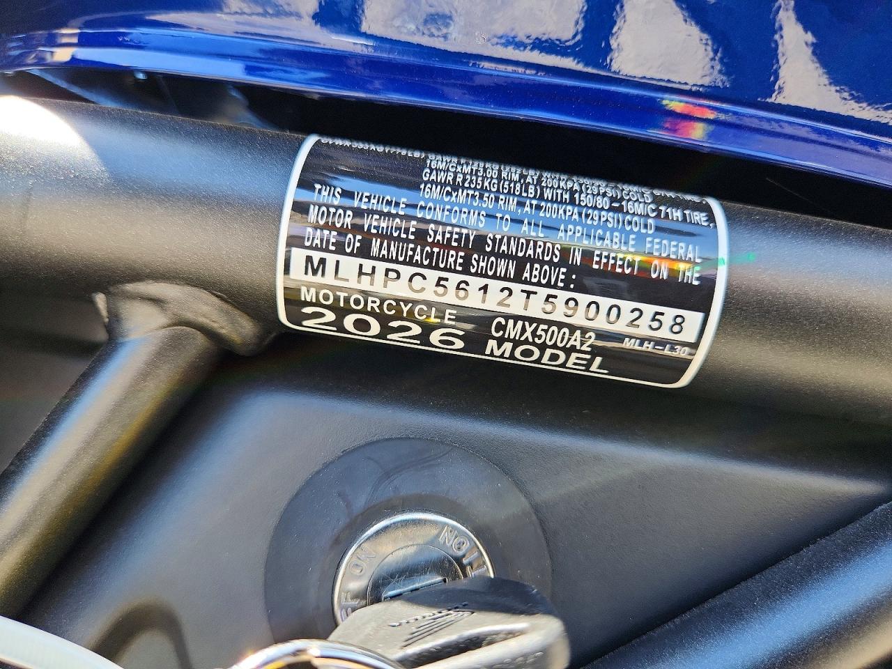 2026 HONDA CM CYCLE