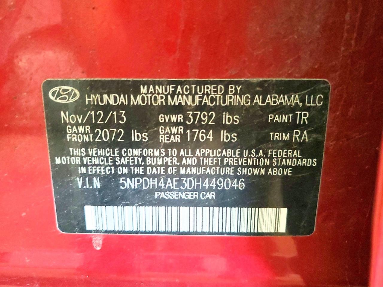 2013 HYUNDAI ELANTRA