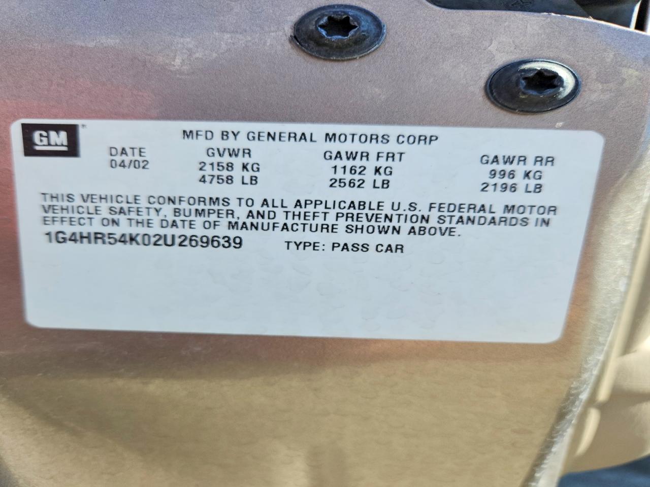 2002 BUICK LESABRE