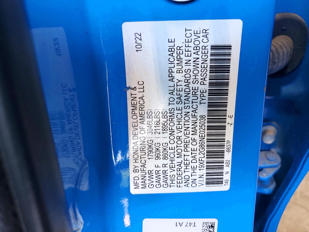 2022 HONDA CIVIC