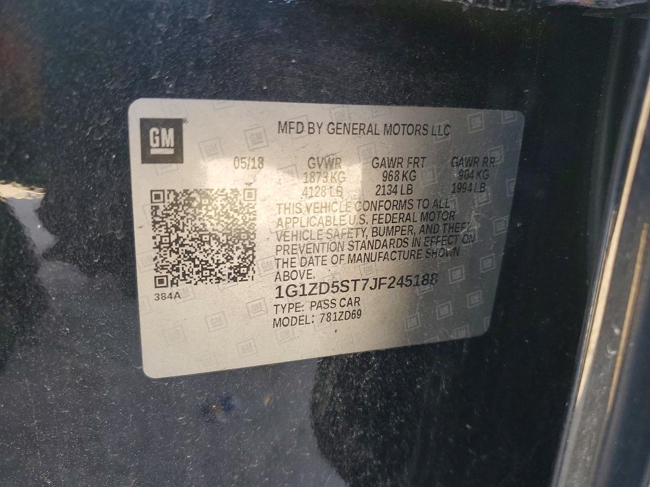2018 CHEVROLET MALIBU
