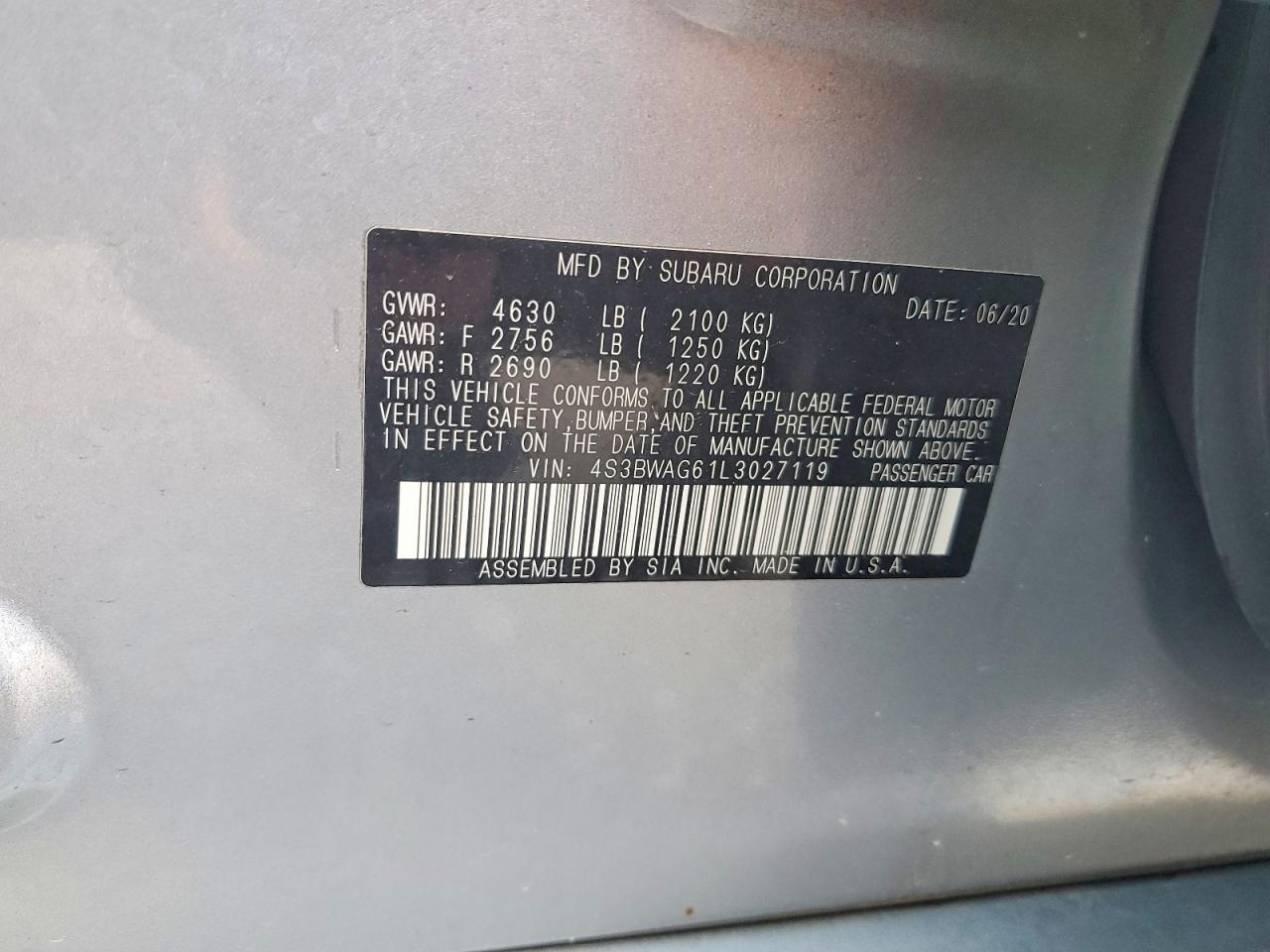 2020 SUBARU LEGACY