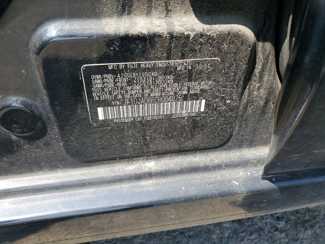 2012 SUBARU IMPREZA