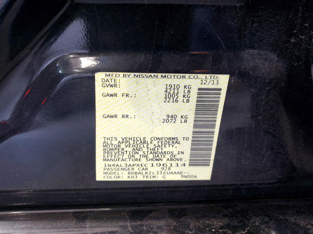 2014 NISSAN ALTIMA