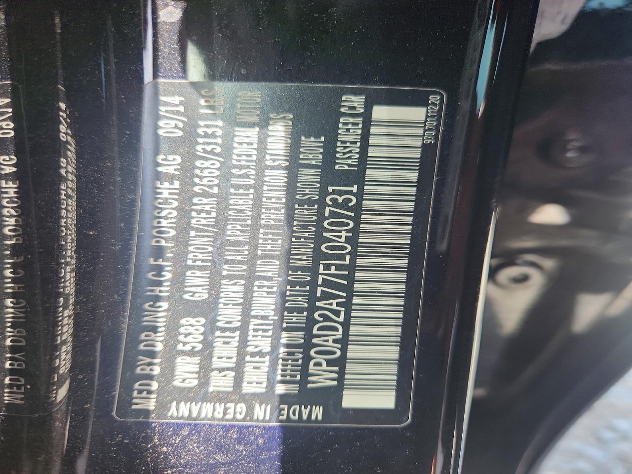 2015 PORSCHE PANAMERA