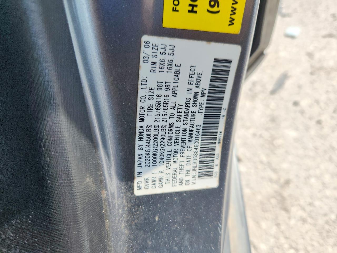 2006 HONDA CRV