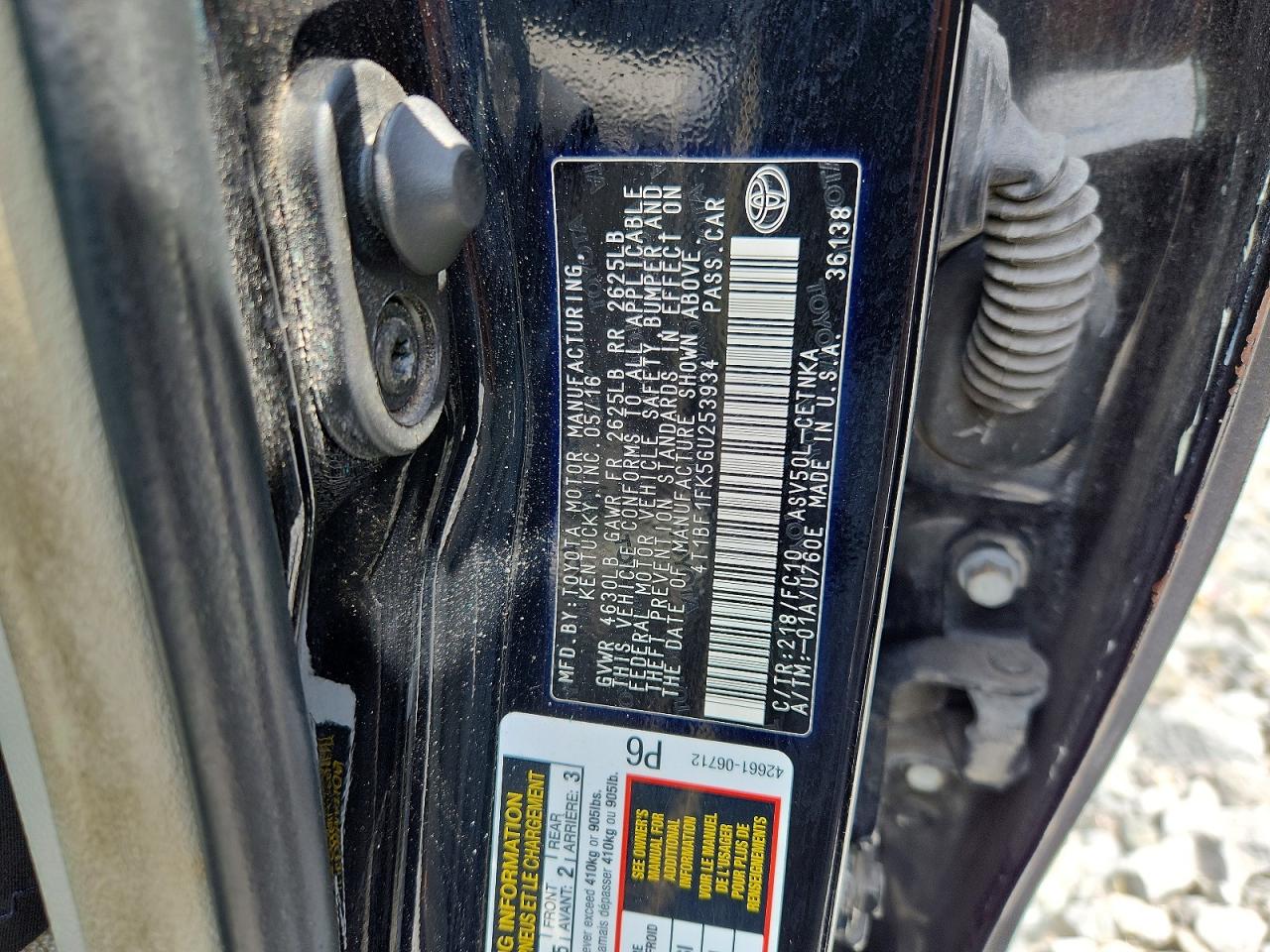2016 TOYOTA CAMRY