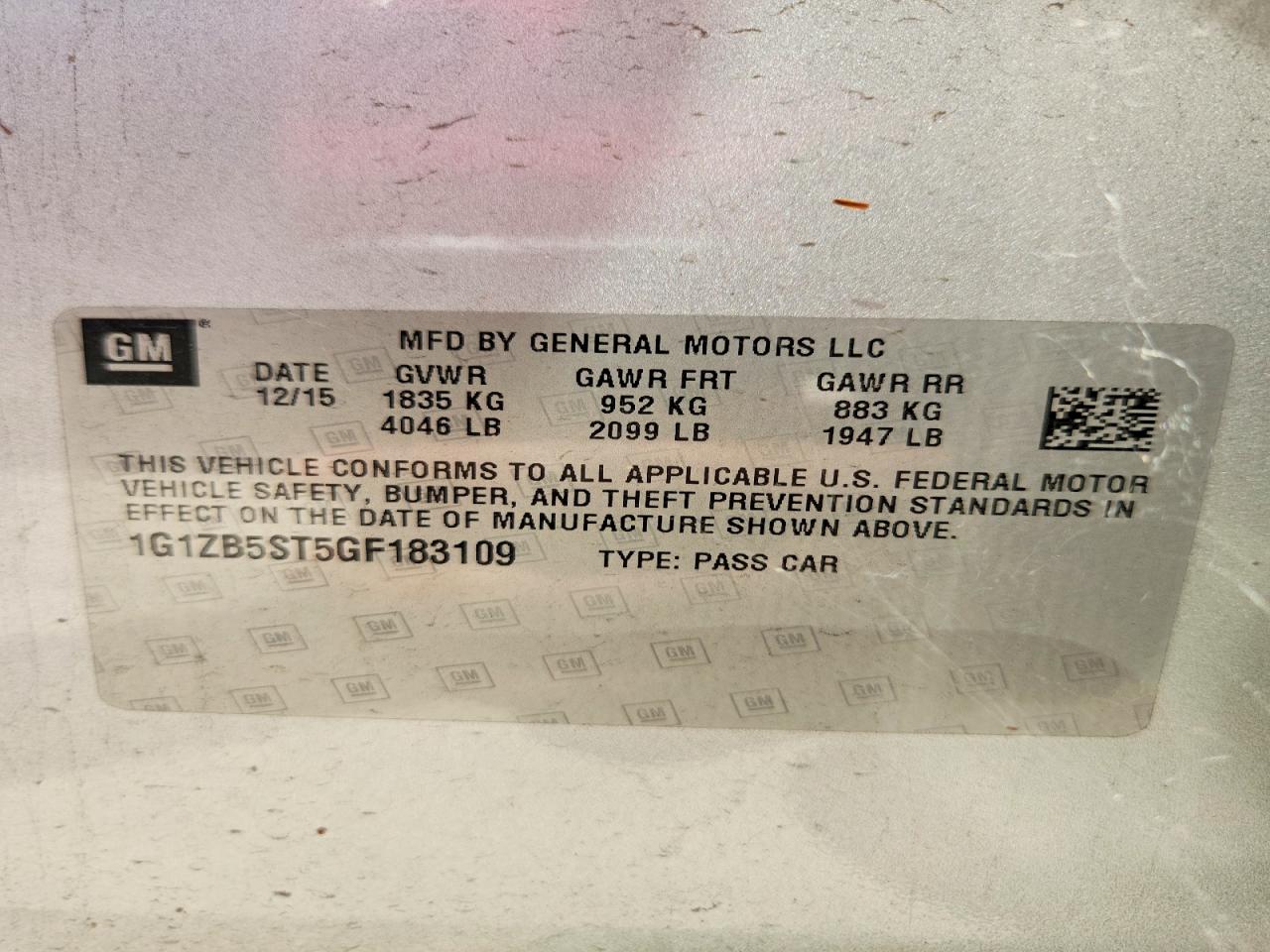 2016 CHEVROLET MALIBU