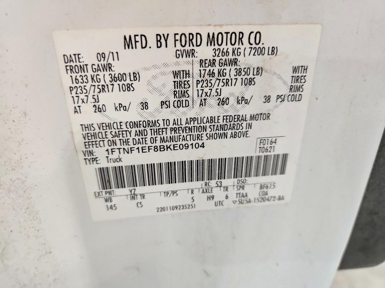 2011 FORD F150