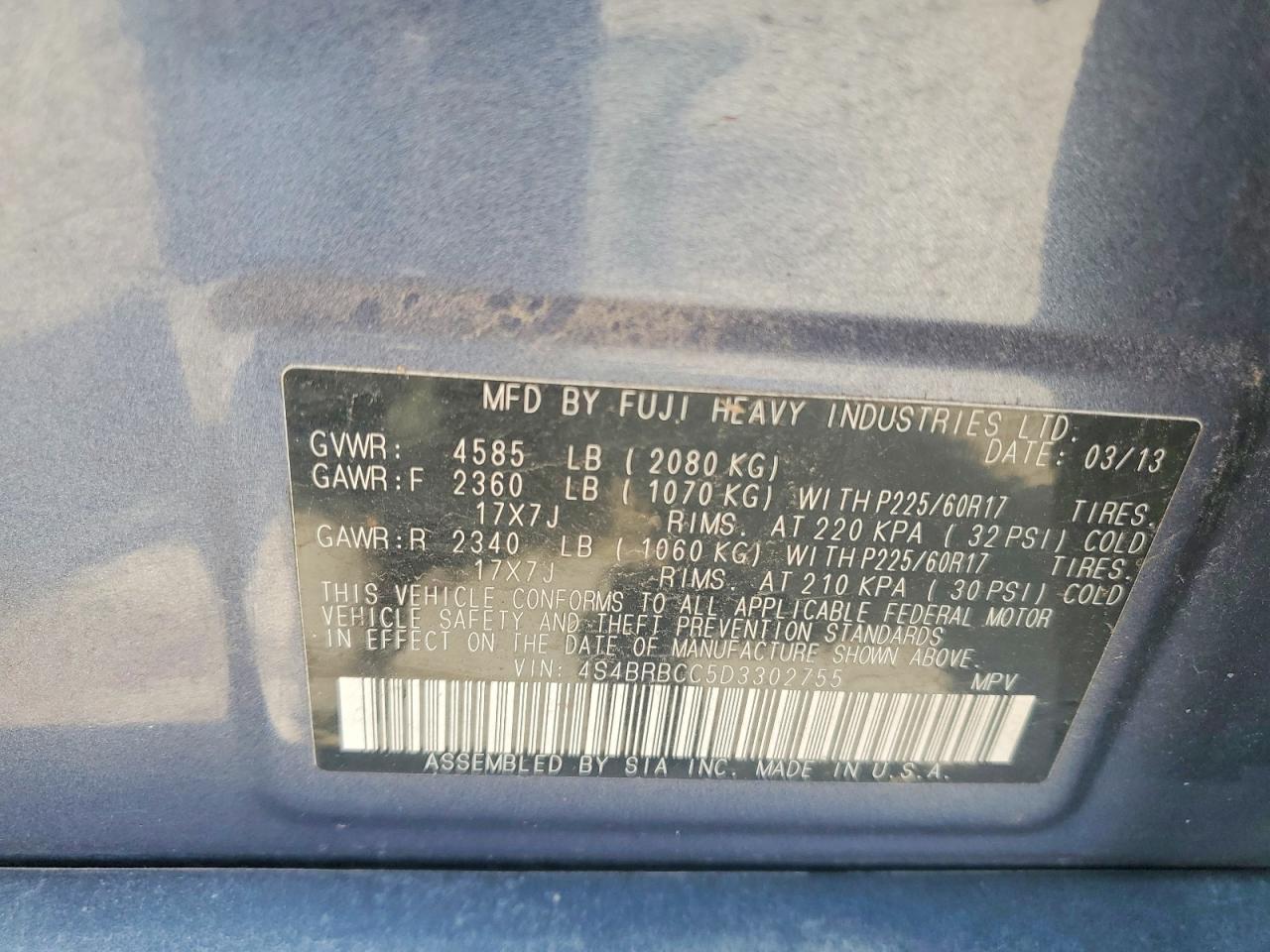 2013 SUBARU OUTBACK