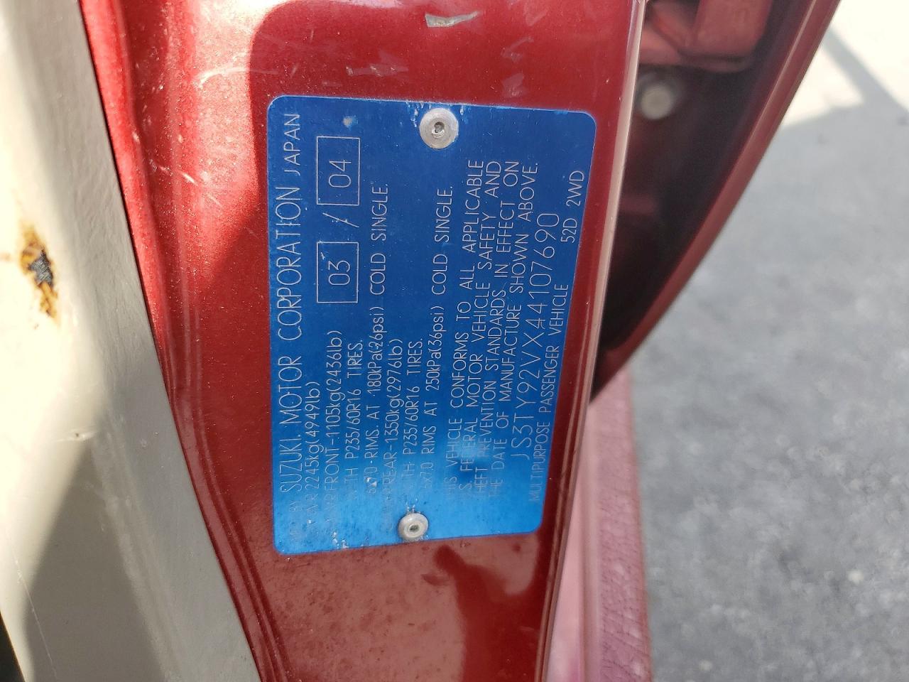 2004 SUZUKI XL7