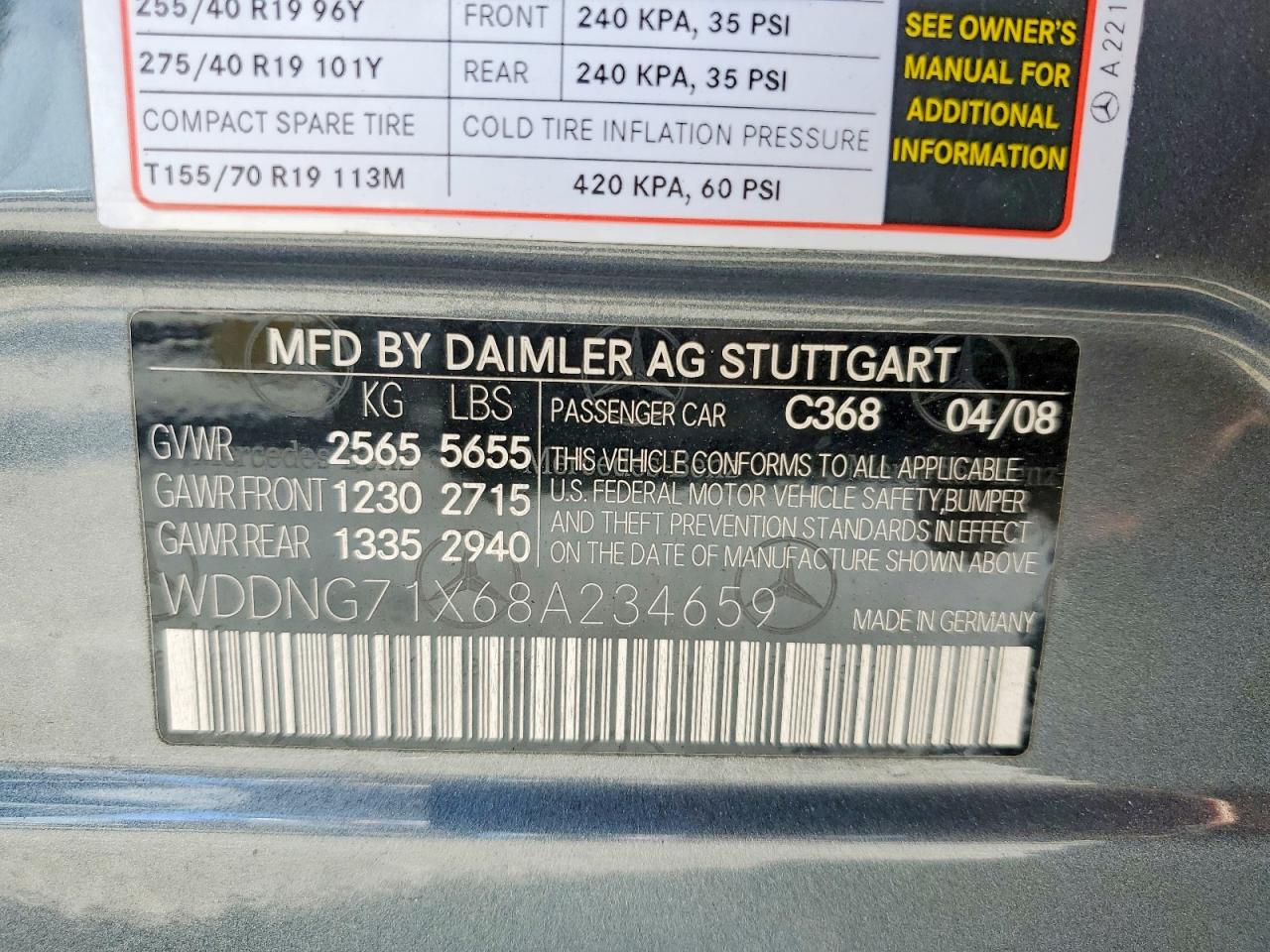 2008 MERCEDES-BENZ S-CLASS