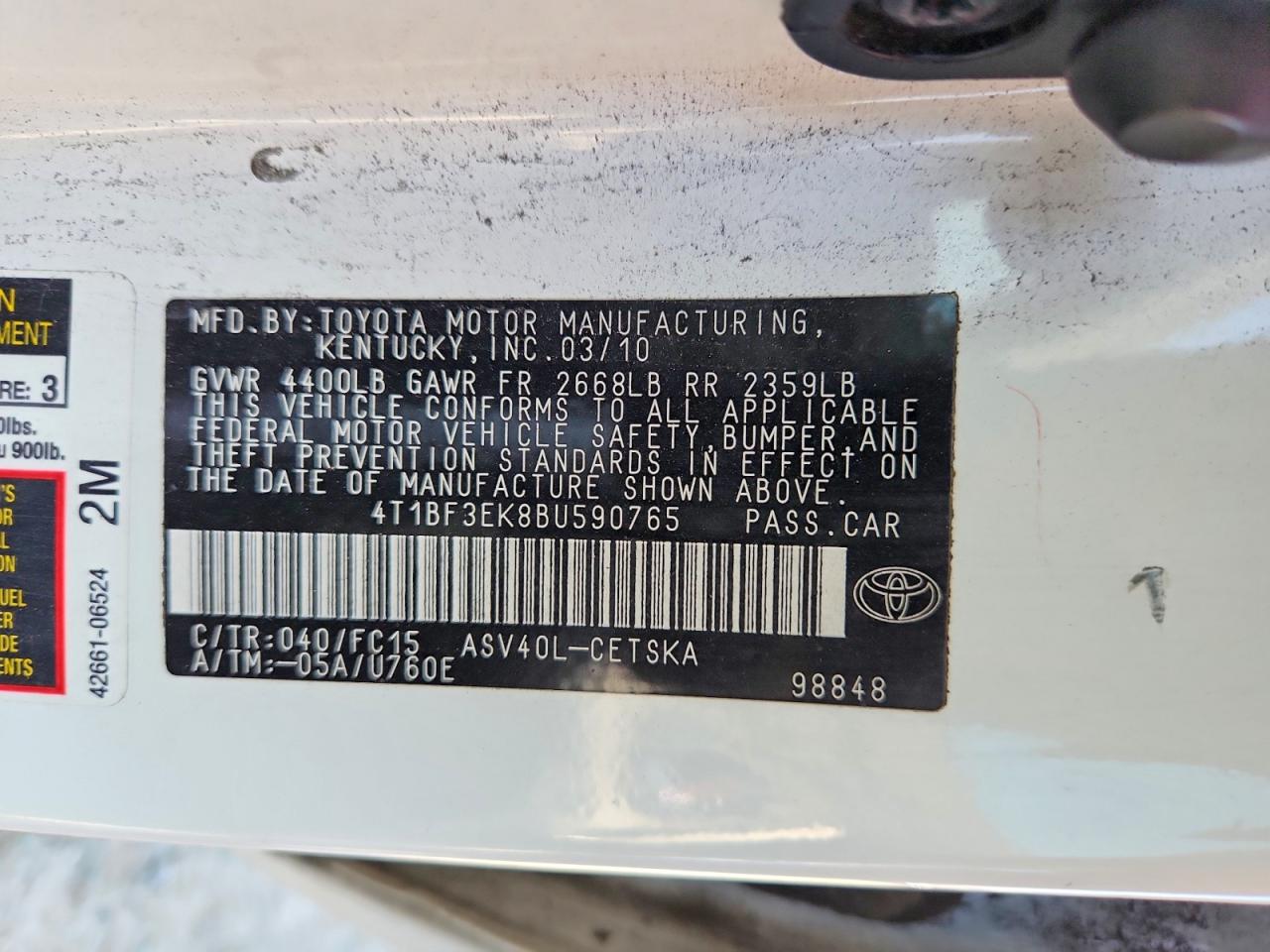 2011 TOYOTA CAMRY