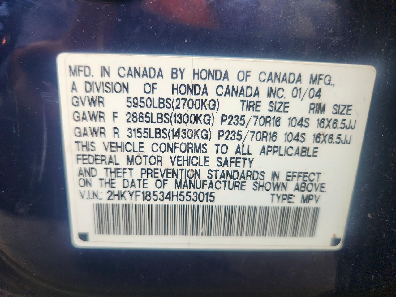 2004 HONDA PILOT