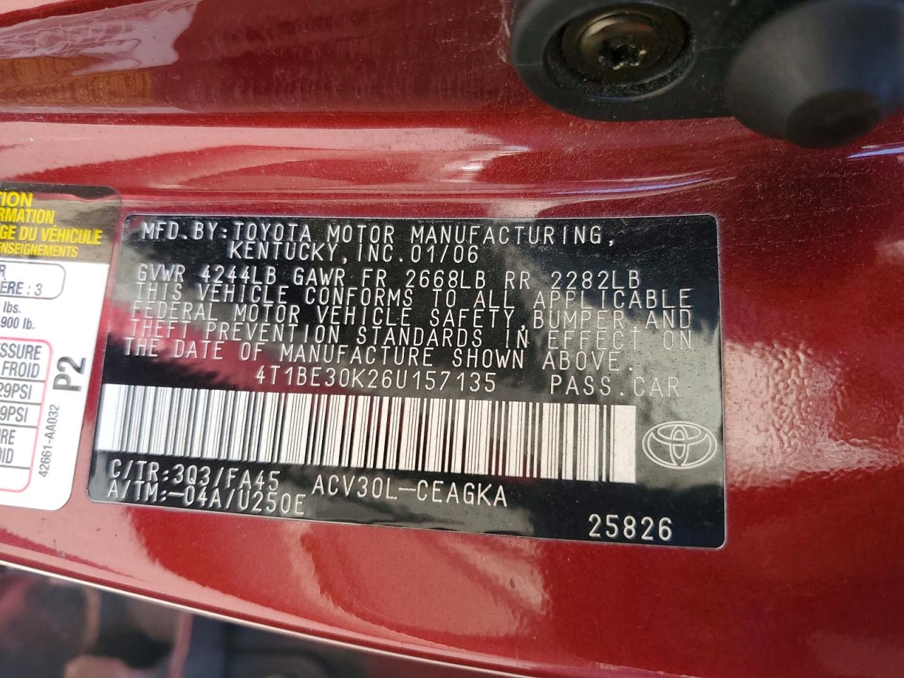 2006 TOYOTA CAMRY