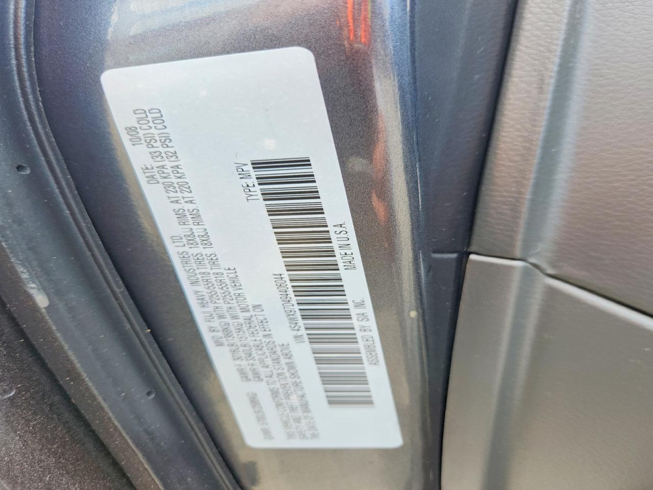 2009 SUBARU TRIBECA