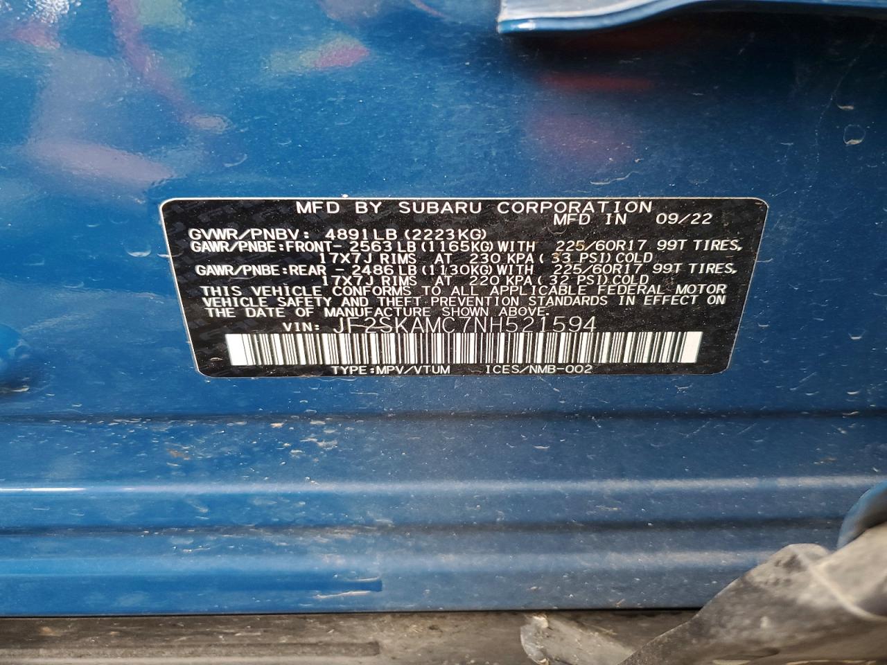 2022 SUBARU FORESTER