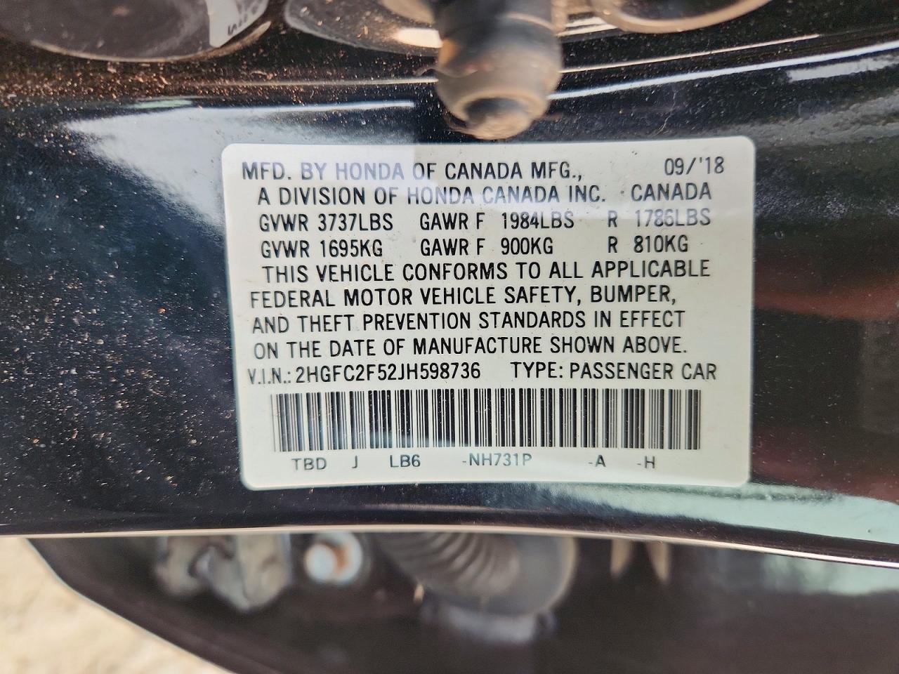 2018 HONDA CIVIC