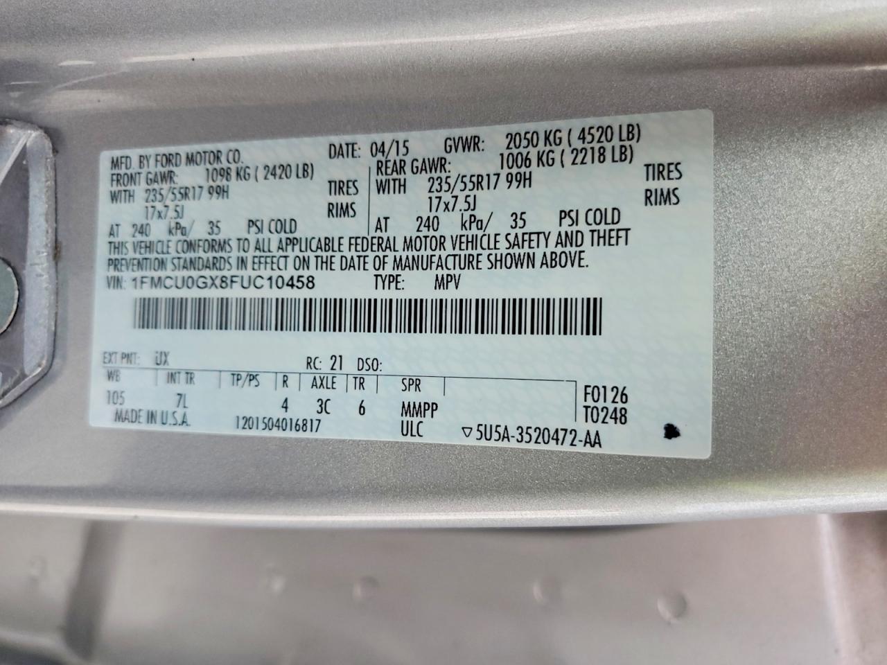 2015 FORD ESCAPE
