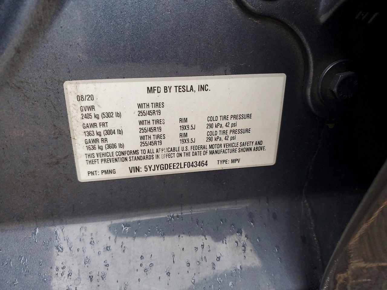 2020 TESLA MODEL Y