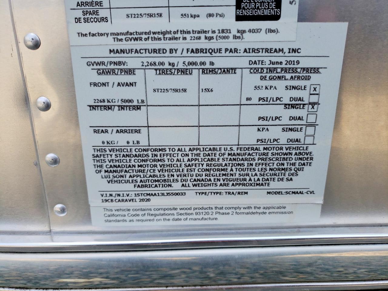 2020 AIRSTREAM ALL Models