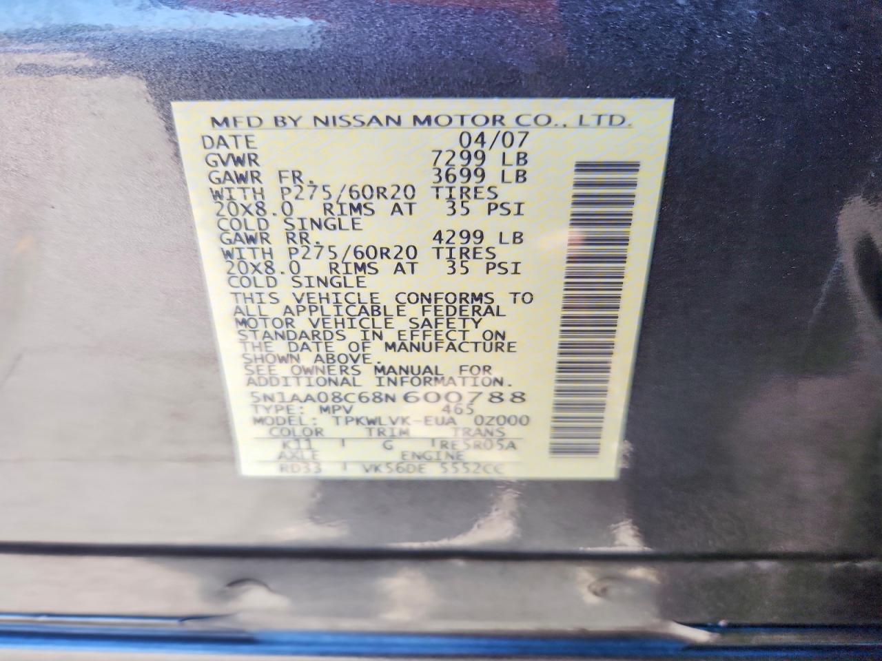2008 NISSAN ARMADA