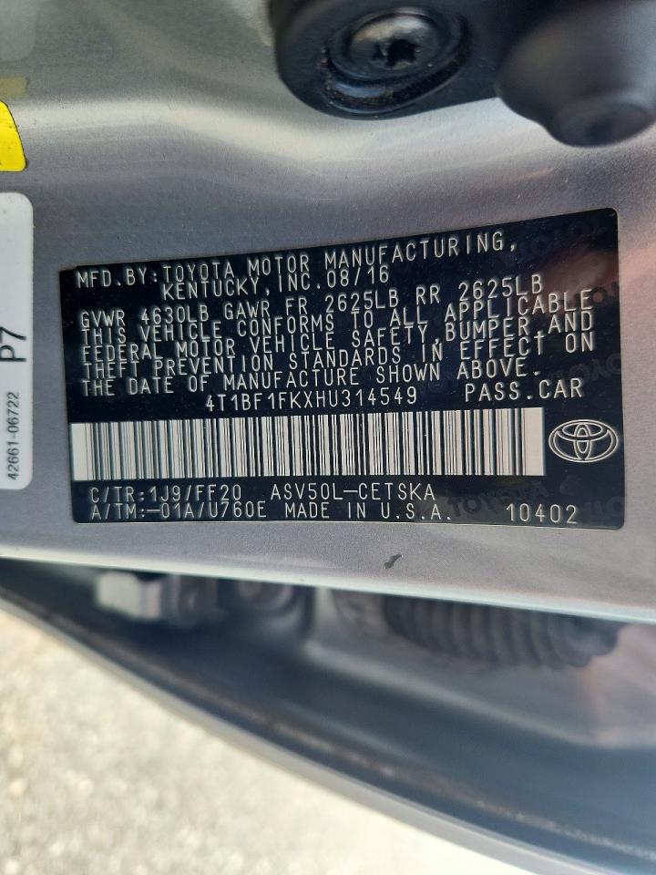 2017 TOYOTA CAMRY