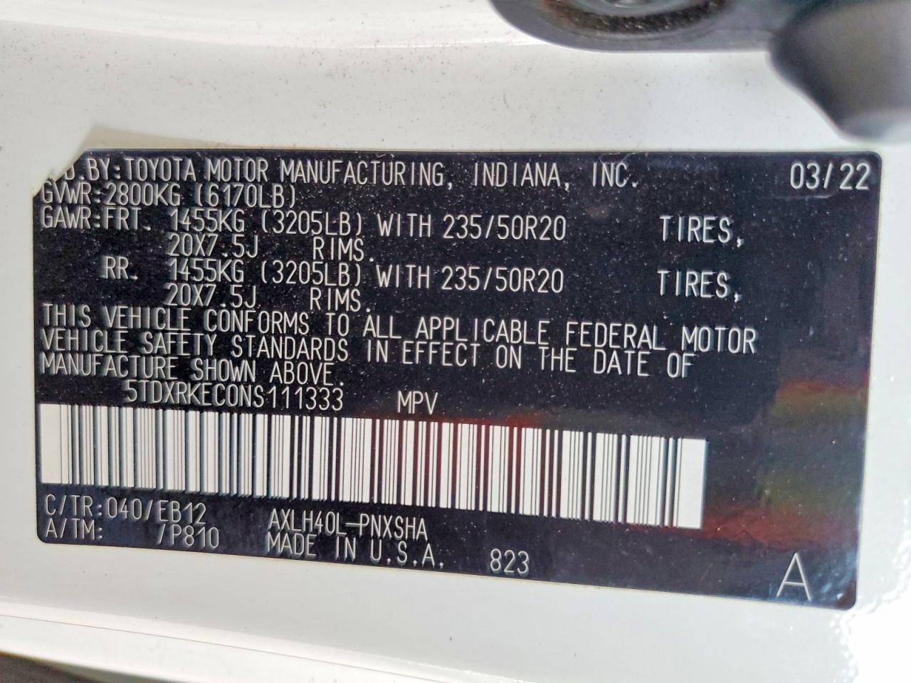 2022 TOYOTA SIENNA