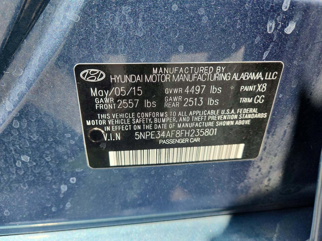 2015 HYUNDAI SONATA
