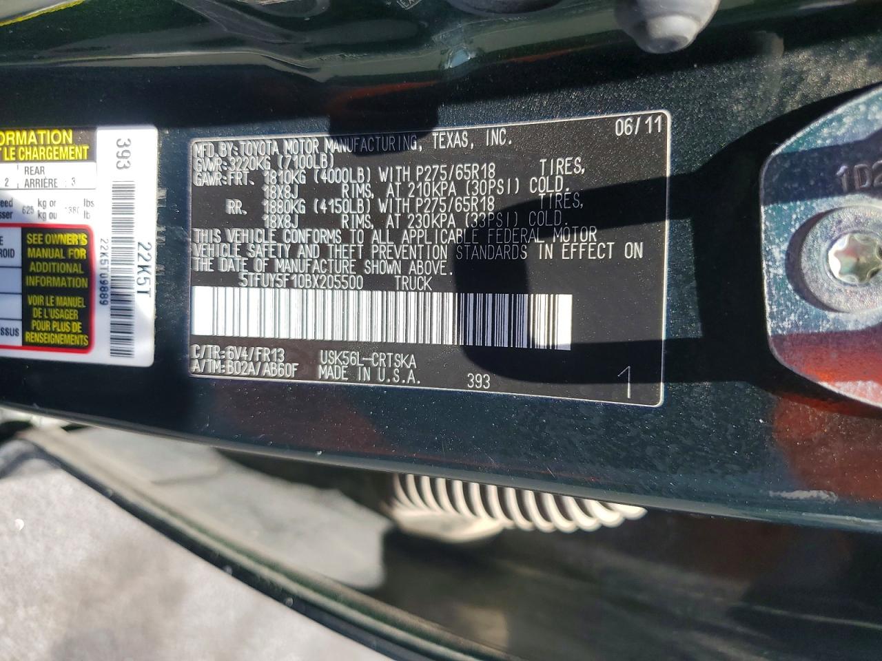 2011 TOYOTA TUNDRA
