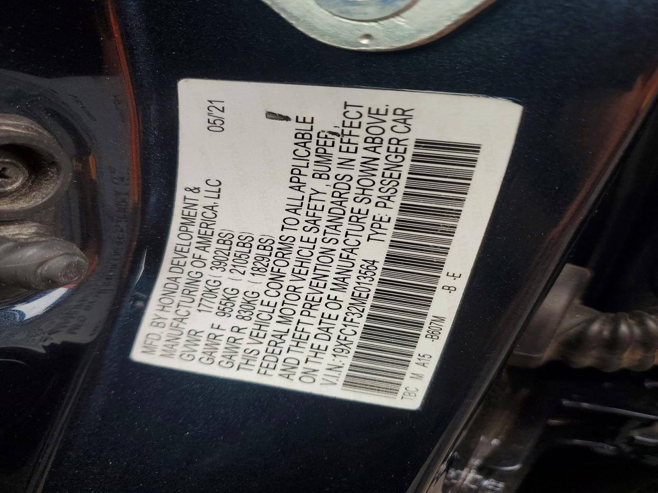 2021 HONDA CIVIC