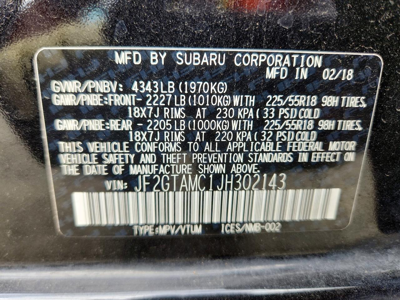 2018 SUBARU CROSSTREK