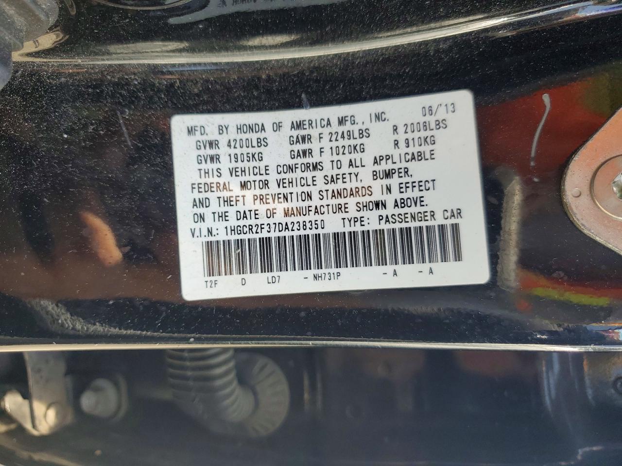2013 HONDA ACCORD