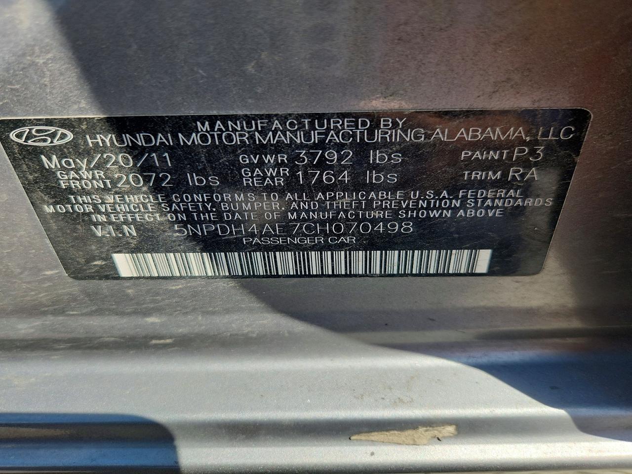 2012 HYUNDAI ELANTRA