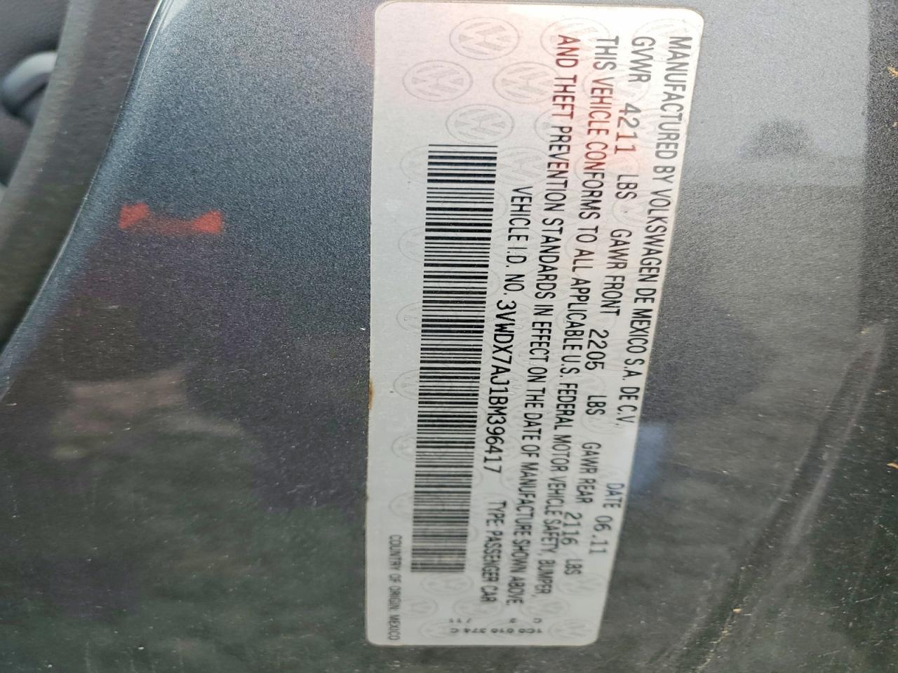 2011 VOLKSWAGEN JETTA