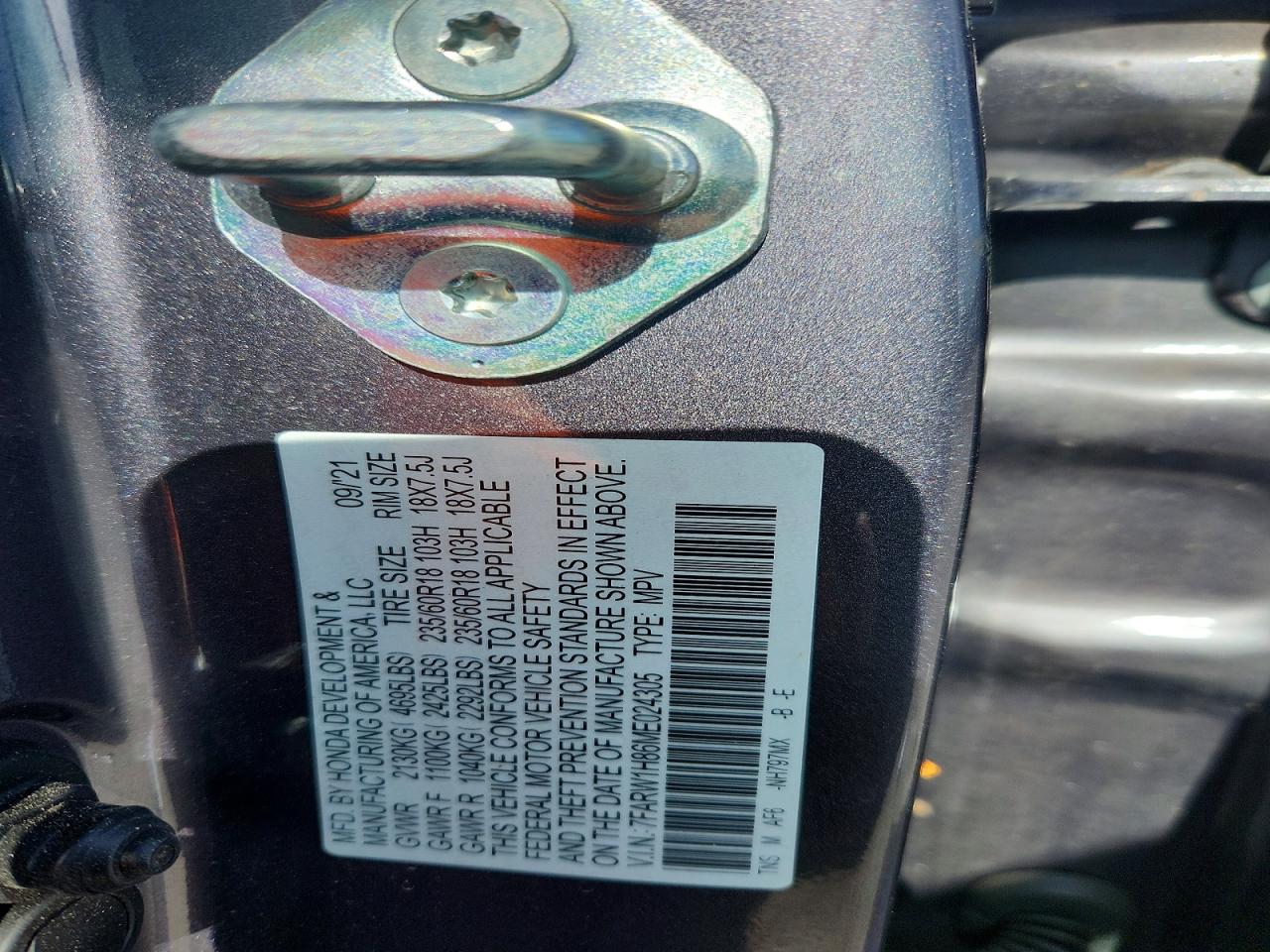 2021 HONDA CRV